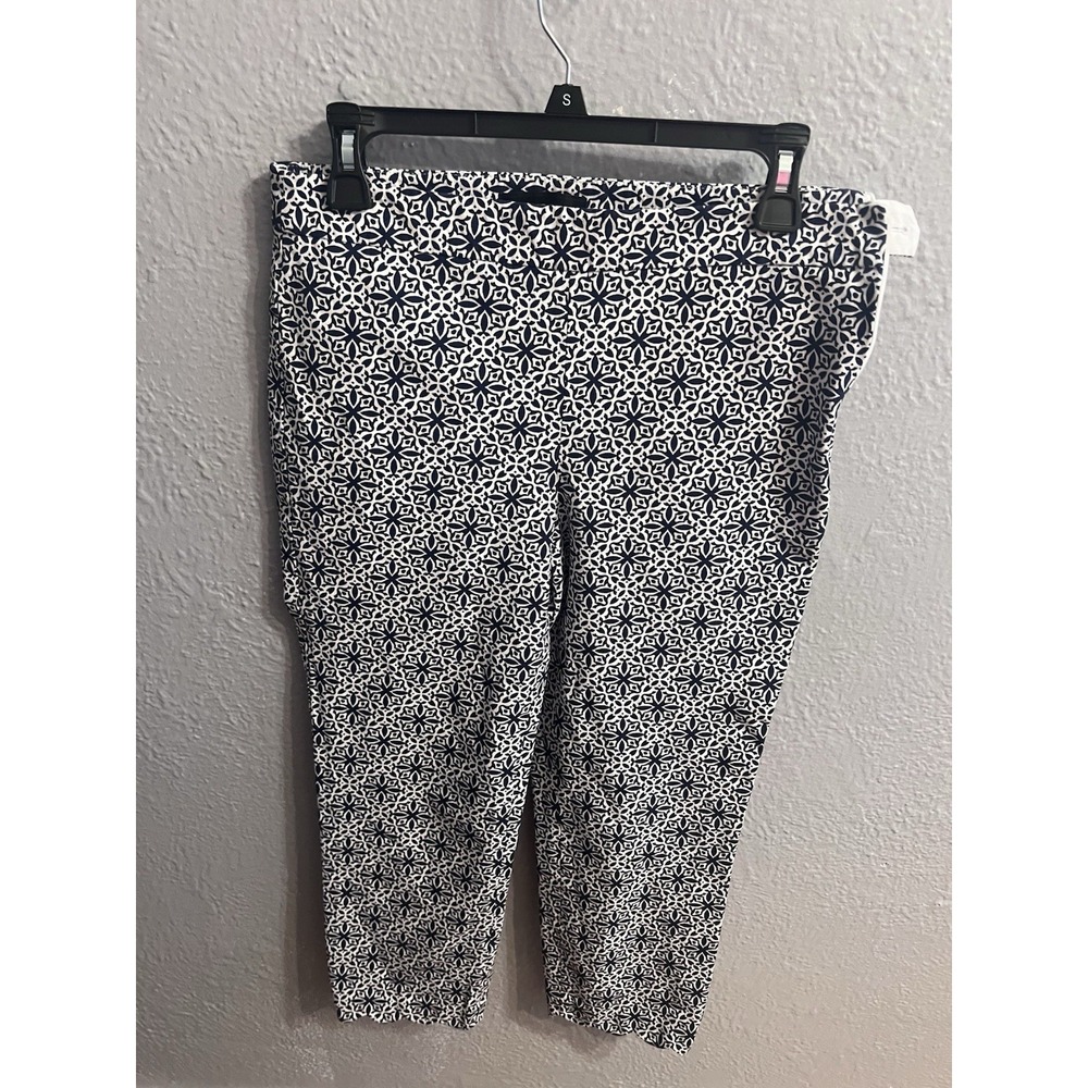 Talbots Womens Pants Blue White Size 4 Chatham Crop